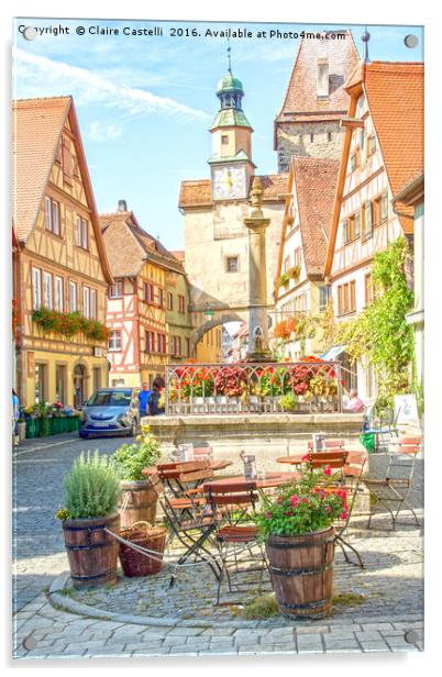 Rothenburg ob der Tauber Acrylic by Claire Castelli