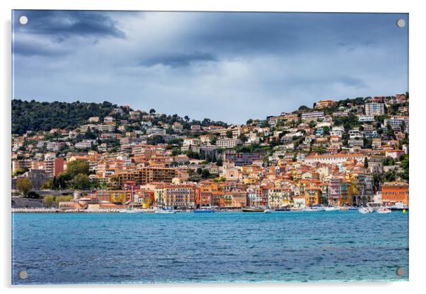 Villefranche Sur Mer Town On French Riviera Acrylic by Artur Bogacki