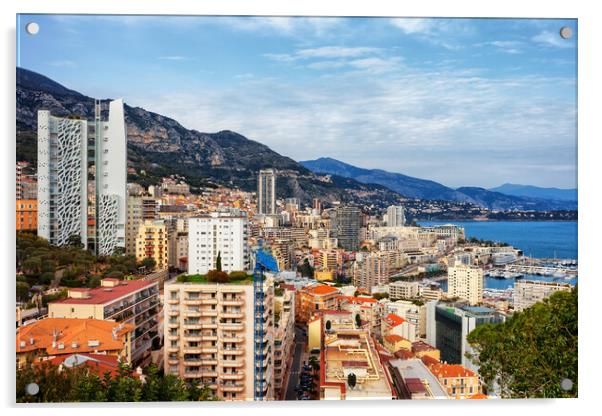 Principality Of Monaco Cityscape Acrylic by Artur Bogacki