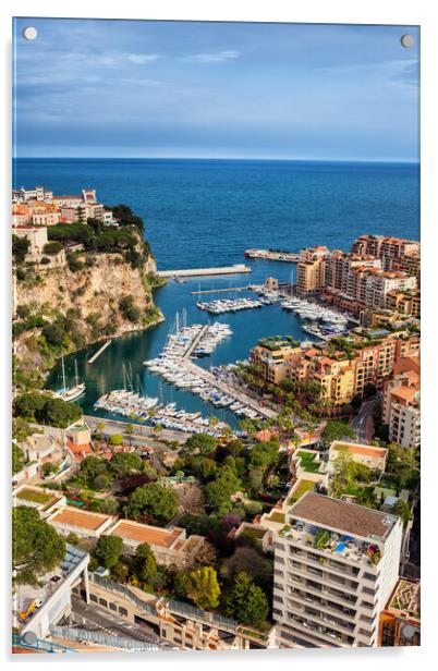 Monaco Aerial View Over Port De Fontvieille Acrylic by Artur Bogacki