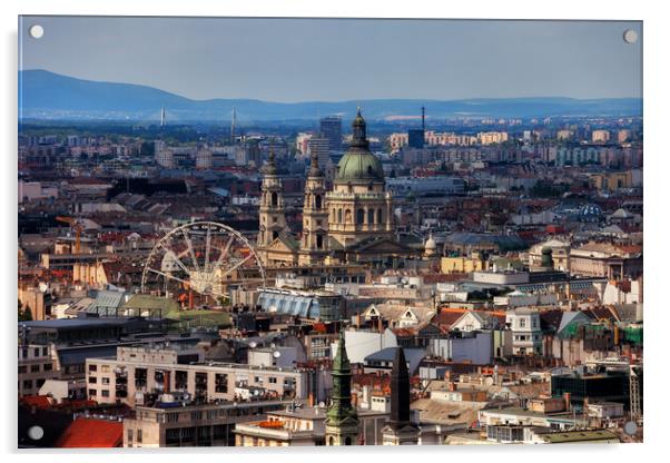 City of Budapest in Hungary Acrylic by Artur Bogacki