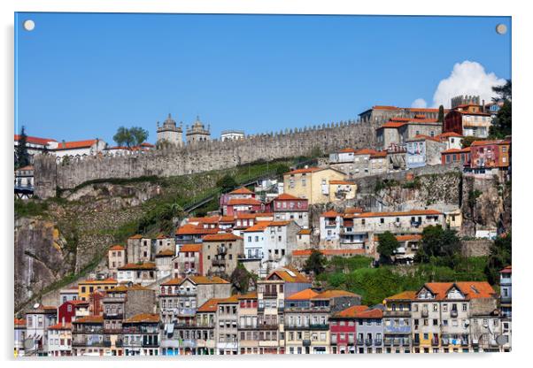 Old Hillside Houses of Porto in Portugal Acrylic by Artur Bogacki