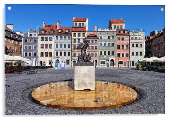 Old Town Market Square of Warsaw in Poland Acrylic by Artur Bogacki