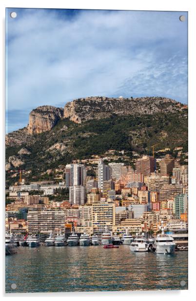 Principality of Monaco Cityscape Acrylic by Artur Bogacki