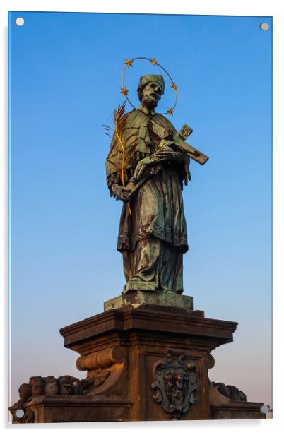 Saint John of Nepomuk Statue in Prague Acrylic by Artur Bogacki