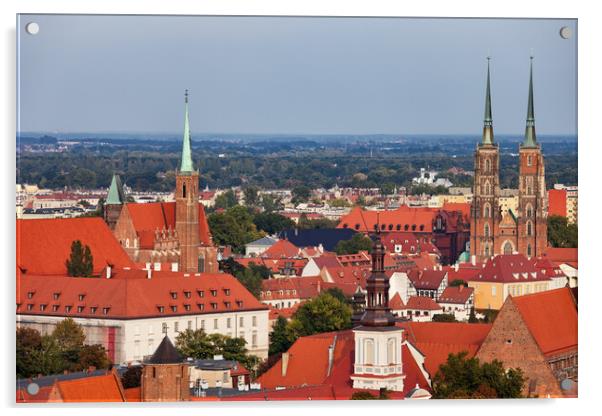 Wroclaw Cityscape in Poland Acrylic by Artur Bogacki