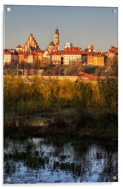 Warsaw Od Town At Sunrise In Poland Acrylic by Artur Bogacki