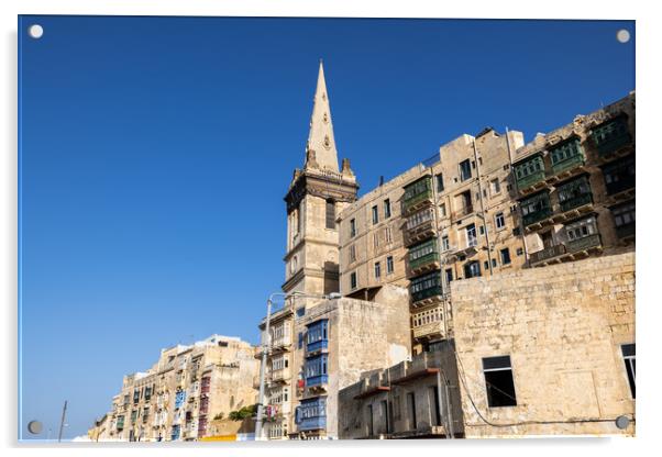 Old City of Valletta in Malta Acrylic by Artur Bogacki