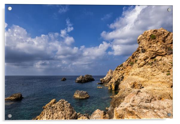 Malta Sea Coast Acrylic by Artur Bogacki