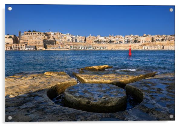 City Skyline of Valletta in Malta Acrylic by Artur Bogacki
