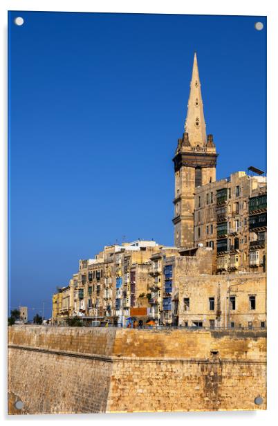 Valletta City In Malta Acrylic by Artur Bogacki