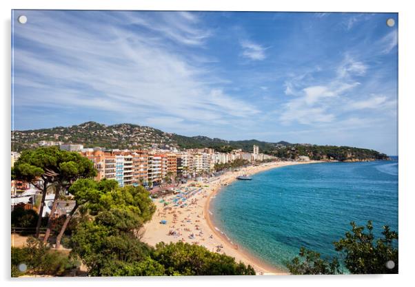 Lloret de Mar Town On Costa Brava In Spain Acrylic by Artur Bogacki