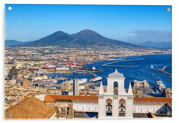 City of Naples Cityscape in Italy Acrylic by Artur Bogacki