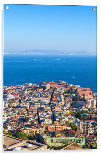 Naples City In Italy Aerial View Acrylic by Artur Bogacki