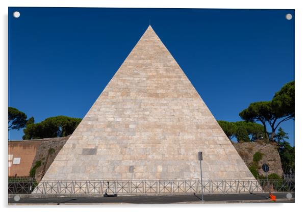 Ancient Pyramid of Cestius in Rome Acrylic by Artur Bogacki