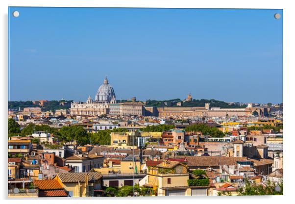 City of Rome and Vatican Cityscape Acrylic by Artur Bogacki