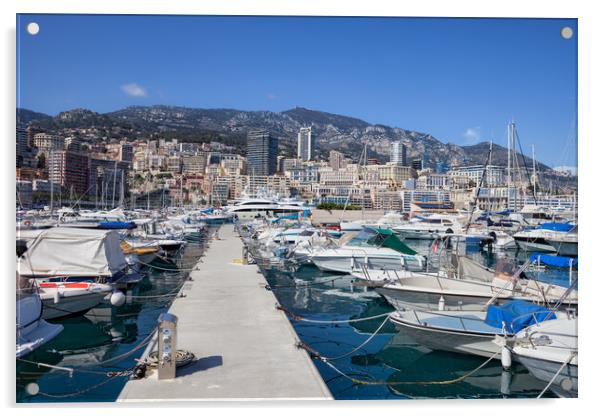 Monaco Cityscape From Port Hercule Acrylic by Artur Bogacki