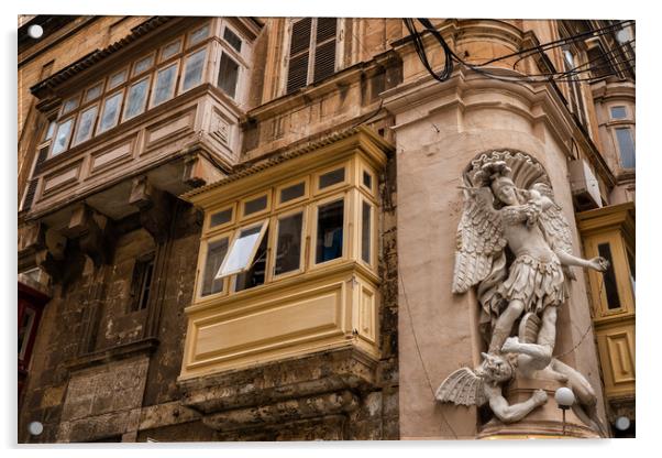 St Michael Archangel And Maltese Balconies Acrylic by Artur Bogacki