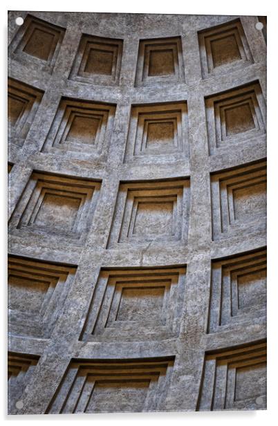 Pantheon Dome Architectural Details Acrylic by Artur Bogacki
