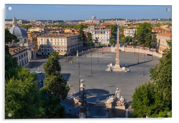 Piazza del Popolo Square In Rome Acrylic by Artur Bogacki