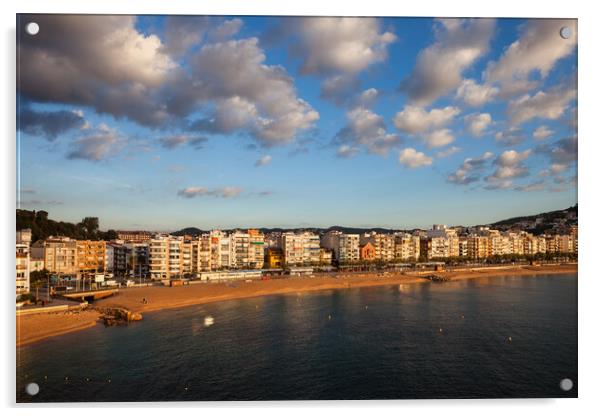 Blanes Town at Sunrise on Costa Brava in Spain Acrylic by Artur Bogacki