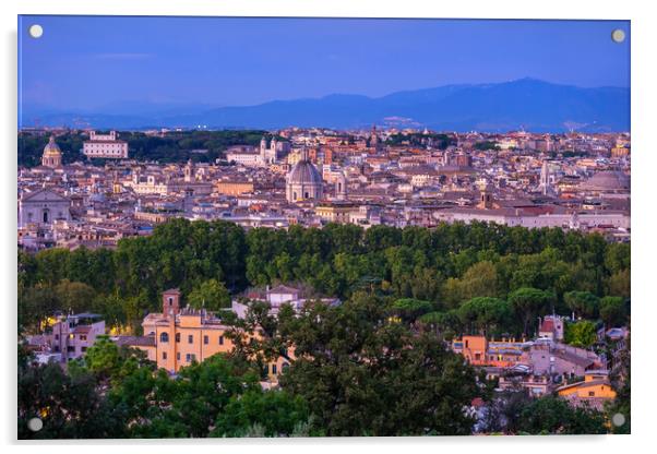 City of Rome Cityscape at Dusk Acrylic by Artur Bogacki