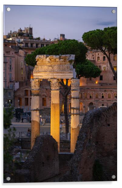 Temple of Venus Genetrix at Dusk in Rome Acrylic by Artur Bogacki