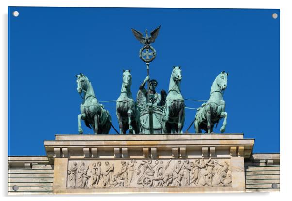 Quadriga Of Brandenburg Gate In Berlin Acrylic by Artur Bogacki