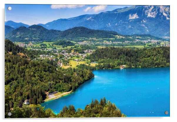 Upper Carniola Landscape With Lake Bled In Slovenia Acrylic by Artur Bogacki