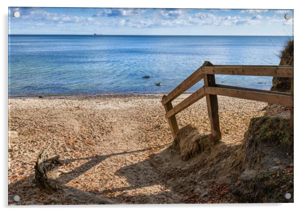 Entrance To Beach At Baltic Sea In Gdynia Acrylic by Artur Bogacki