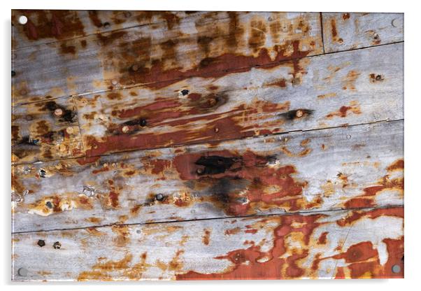 Old Wooden Boat Weathered Background Acrylic by Artur Bogacki