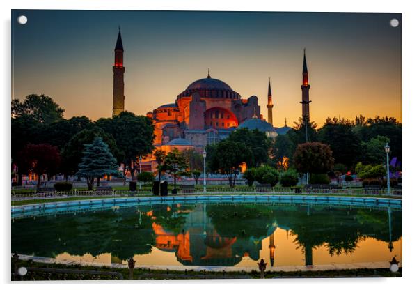 Hagia Sophia at Dawn in Istanbul Acrylic by Artur Bogacki