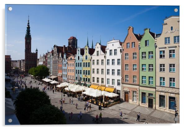 Houses At Long Market Street In Old Town Of Gdansk Acrylic by Artur Bogacki