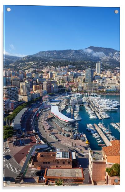 Monaco City Skyline And Port Acrylic by Artur Bogacki