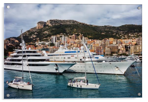 Yachts and Sailboats in Port of Monaco Acrylic by Artur Bogacki