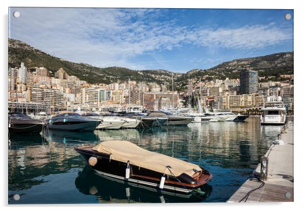 Monaco Cityscape Around Port Hercule Acrylic by Artur Bogacki