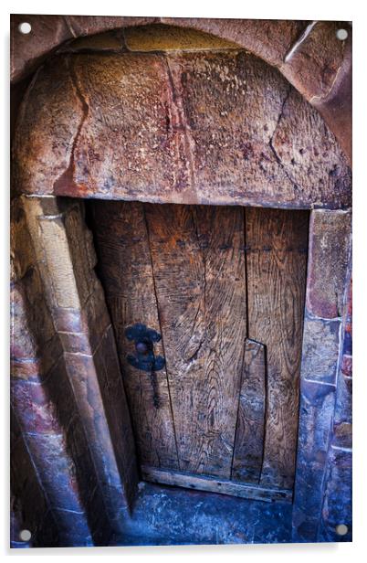 Old Wooden Door To Medieval Church Acrylic by Artur Bogacki