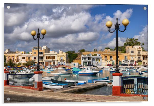 Il-Qajjenza Birzebbuga Port Town in Malta Acrylic by Artur Bogacki