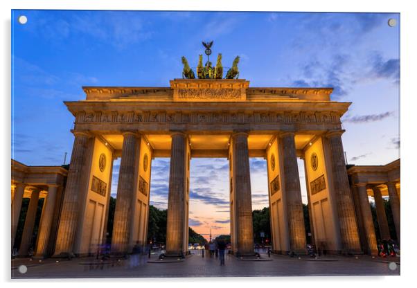 Brandenburg Gate At Twilight In Berlin Acrylic by Artur Bogacki
