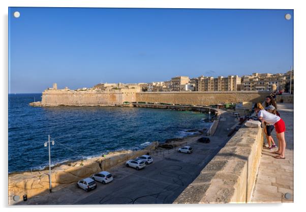 Sea Quayside of Valletta City in Malta Acrylic by Artur Bogacki