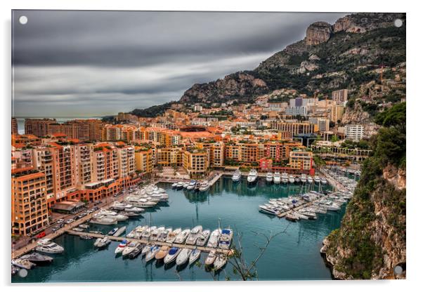Port de Fontvieille Yacht Marina in Monaco Acrylic by Artur Bogacki
