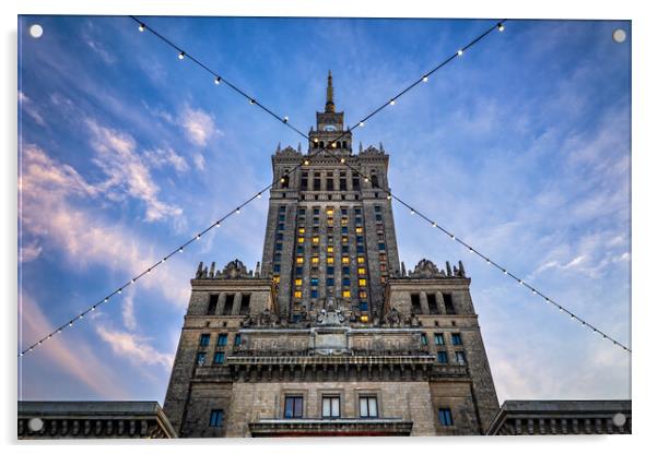 Palace of Culture and Science in Warsaw Acrylic by Artur Bogacki