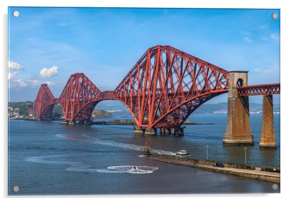 The Forth Bridge In Scotland Acrylic by Artur Bogacki