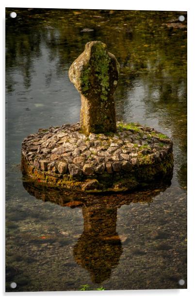 Old Cross At St Patrick Well In Ireland Acrylic by Artur Bogacki