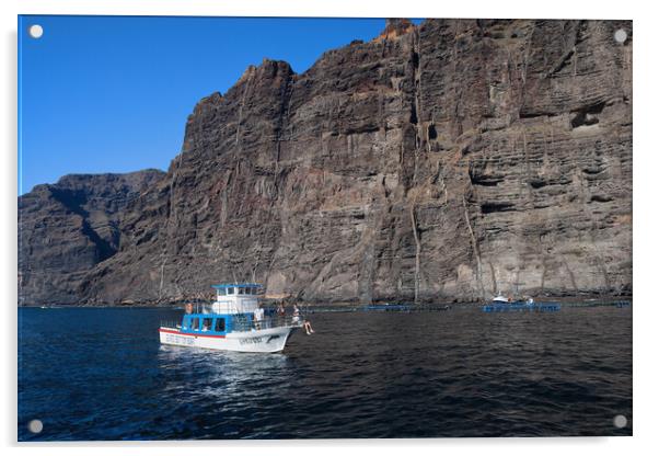 Boat Trip at Los Gigantes in Tenerife Acrylic by Artur Bogacki