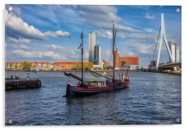 Sailing In Rotterdam Acrylic by Artur Bogacki