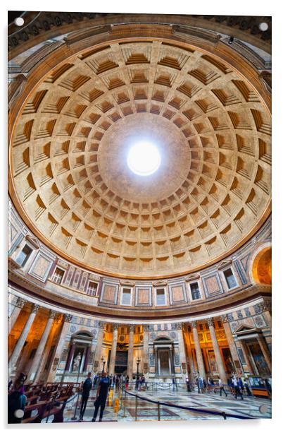 Pantheon Interior in Rome Acrylic by Artur Bogacki