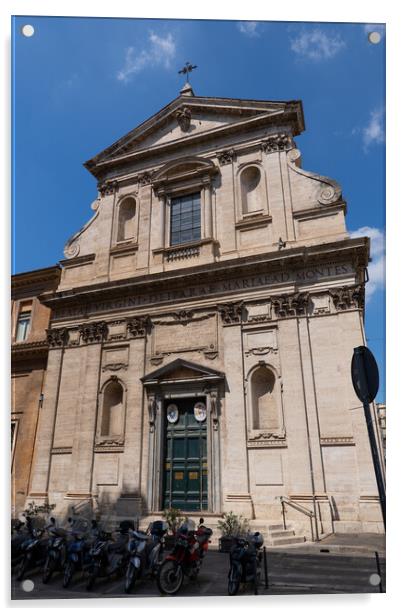 Santa Maria ai Monti Church in Rome Acrylic by Artur Bogacki