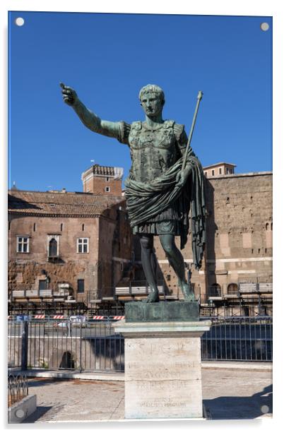 Roman Emperor Caesar Augustus Statue In Rome Acrylic by Artur Bogacki