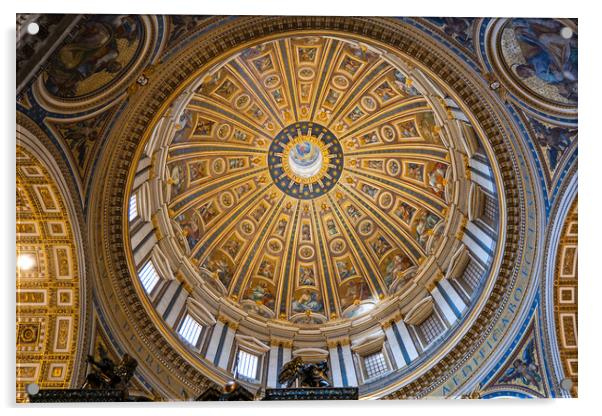 Dome of Papal Basilica of St Peter in Vatican Acrylic by Artur Bogacki